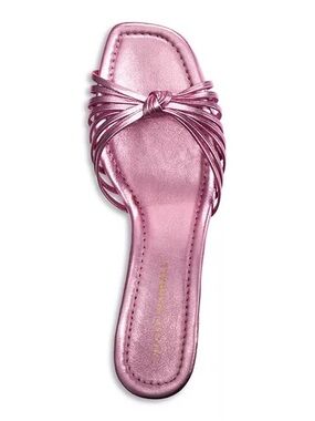 Loeffler Randall Women's Hazel Square Toe Knotted Strap Block Heel Sandals Sz 7B